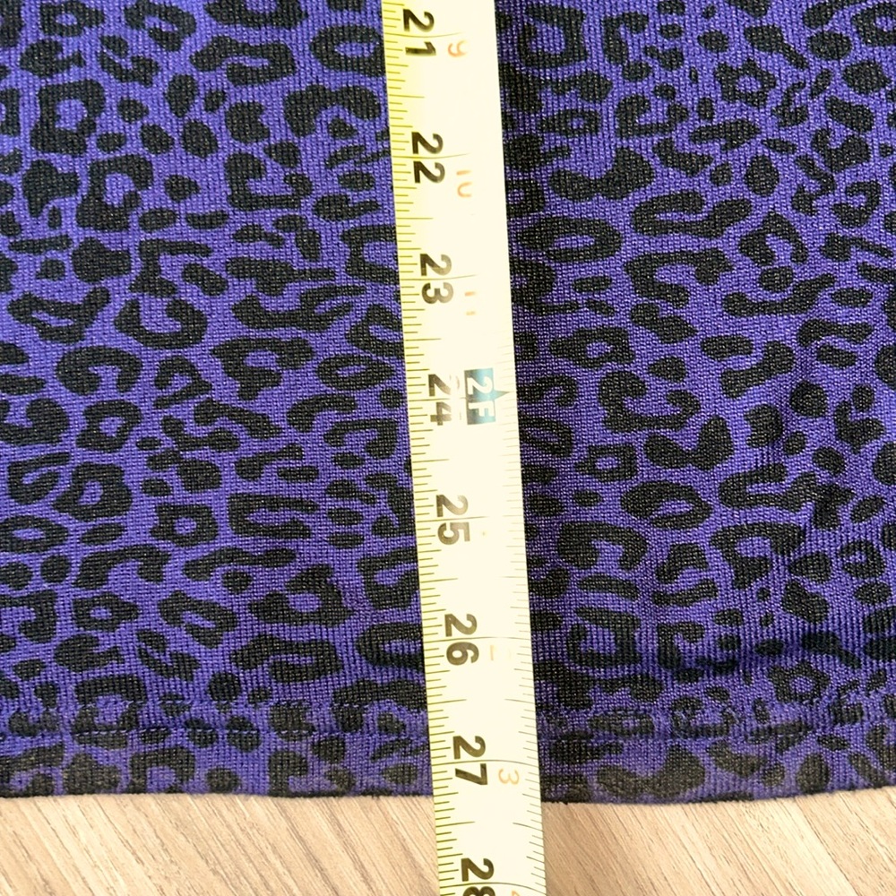 Mario Serrani Italy Animal Print Purple Black Tunic Top XL Lightweight Career - Picture 11 of 15